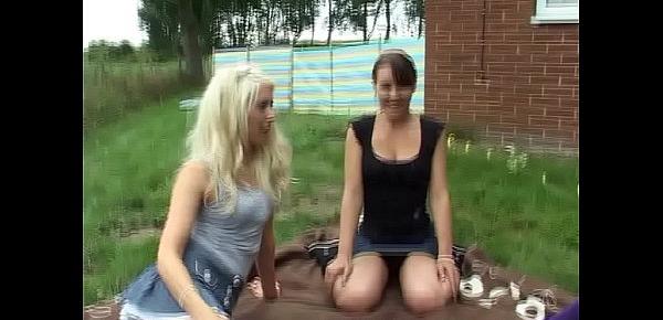  Charlotte, Debz and Bex play Strip Obey in the garden